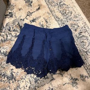 Anthropologie Filigree Lace Shorts,by Elevenses Rayon lining knit with lace